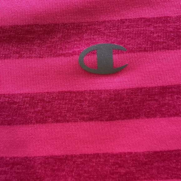 Champion V-Neck Pink Striped Tee Shirt - Picture 3 of 6